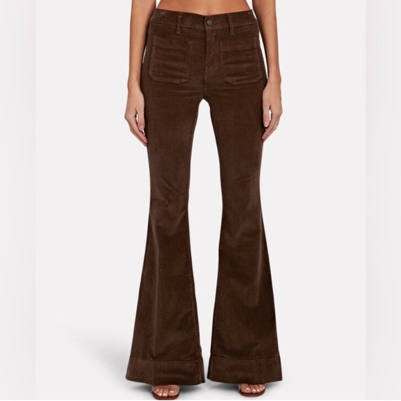 Veronica Beard Sheridan Bell Bottom Flare Corduroy Pants in Brown Size 25 - Picture 2 of 15